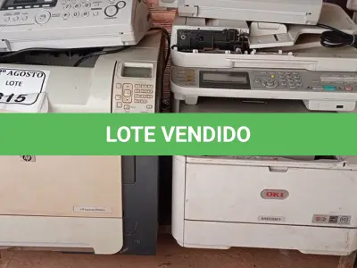 LOTE 315 - 03 APARELHOS DE FAX, 03 IMPRESSORAS MARCAS E MODELOS DIVERSOS SENDO UMA SAMSUNG COLORIDA MODELO CLP67ND E UMA MULTIFUNCIONAL OK E 01 MARCA HP. (NO ESTADO) ATENÇÃO! FAZER A VISITAÇÃO ANTES DE ARREMATAR, NÃO SABEMOS SE FUNCIONA. LEILÃO NÃO TEM GARANTIA E NEM DEVOLUÇÃO, SUJEITO A POSSÍVEIS AVARIAS VISÍVEIS/OCULTAS E/OU AUSÊNCIA DE COMPONENTES.