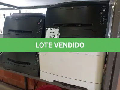 LOTE 292 - 04 IMPRESSORAS LEXMAX. (NO ESTADO) ATENÇÃO! FAZER A VISITAÇÃO ANTES DE ARREMATAR, NÃO SABEMOS SE FUNCIONA. LEILÃO NÃO TEM GARANTIA E NEM DEVOLUÇÃO, SUJEITO A POSSÍVEIS AVARIAS VISÍVEIS/OCULTAS E/OU AUSÊNCIA DE COMPONENTES.