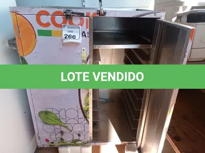 LOTE 266 - 01 CARRINHO PARA FRIOS EM INOX. (NO ESTADO) ATENÇÃO! FAZER A VISITAÇÃO ANTES DE ARREMATAR, NÃO SABEMOS SE FUNCIONA. LEILÃO NÃO TEM GARANTIA E NEM DEVOLUÇÃO, SUJEITO A POSSÍVEIS AVARIAS VISÍVEIS/OCULTAS E/OU AUSÊNCIA DE COMPONENTES.