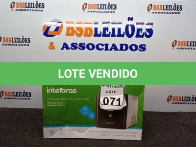 LOTE 071 - 01 NOBREAK MARCA INTELBRAS MODELO XNB 1200 VA. (NO ESTADO) ATENÇÃO! FAZER A VISITAÇÃO ANTES DE ARREMATAR, NÃO SABEMOS SE FUNCIONA. LEILÃO NÃO TEM GARANTIA E NEM DEVOLUÇÃO, SUJEITO A POSSÍVEIS AVARIAS VISÍVEIS/OCULTAS E/OU AUSÊNCIA DE COMPONENTES.