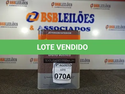 LOTE 070 - 01 LATA DE TINTA TEXTURATTO PREMIUM EFEITO RÚSTICO INTERIOR/EXTERIOR SUVINIL 25KG.. (NO ESTADO) ATENÇÃO! FAZER A VISITAÇÃO ANTES DE ARREMATAR, NÃO SABEMOS SE FUNCIONA. LEILÃO NÃO TEM GARANTIA E NEM DEVOLUÇÃO, SUJEITO A POSSÍVEIS AVARIAS VISÍVEIS/OCULTAS E/OU AUSÊNCIA DE COMPONENTES.
