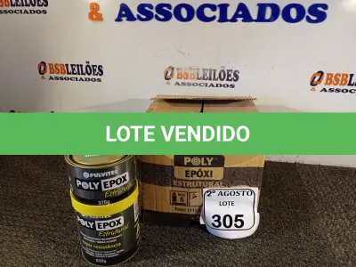 LOTE 305 - 04 ADESIVOS POLYEPOX 630G CADA. (NO ESTADO) ATENÇÃO! FAZER A VISITAÇÃO ANTES DE ARREMATAR, NÃO SABEMOS SE FUNCIONA. LEILÃO NÃO TEM GARANTIA E NEM DEVOLUÇÃO, SUJEITO A POSSÍVEIS AVARIAS VISÍVEIS/OCULTAS E/OU AUSÊNCIA DE COMPONENTES.