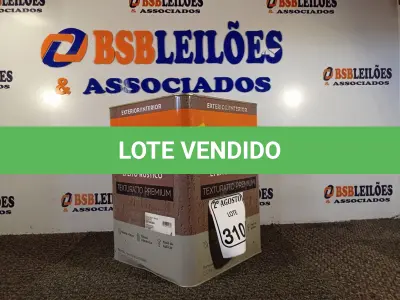 LOTE 310 - 01 LATA DE TINTA TEXTURATTO PREMIUM EFEITO RÚSTICO INTERIOR/EXTERIOR SUVINIL 25KG. (NO ESTADO) ATENÇÃO! FAZER A VISITAÇÃO ANTES DE ARREMATAR, NÃO SABEMOS SE FUNCIONA. LEILÃO NÃO TEM GARANTIA E NEM DEVOLUÇÃO, SUJEITO A POSSÍVEIS AVARIAS VISÍVEIS/OCULTAS E/OU AUSÊNCIA DE COMPONENTES.