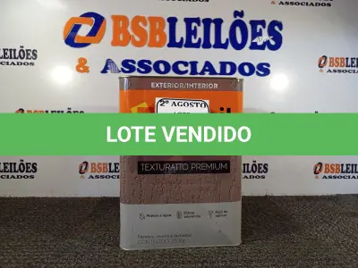 LOTE 290 - 01 LATA DE TINTA TEXTURATTO PREMIUM EFEITO RÚSTICO INTERIOR/EXTERIOR SUVINIL 25KG. (NO ESTADO) ATENÇÃO! FAZER A VISITAÇÃO ANTES DE ARREMATAR, NÃO SABEMOS SE FUNCIONA. LEILÃO NÃO TEM GARANTIA E NEM DEVOLUÇÃO, SUJEITO A POSSÍVEIS AVARIAS VISÍVEIS/OCULTAS E/OU AUSÊNCIA DE COMPONENTES.