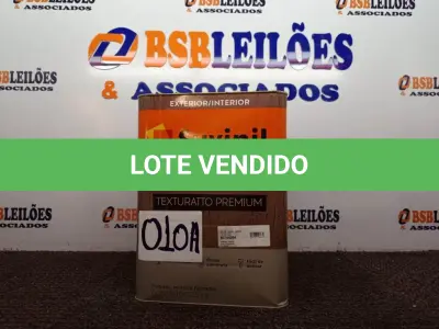 LOTE 010 - 01 LATA DE TINTA TEXTURATTO PREMIUM EFEITO RÚSTICO INTERIOR/EXTERIOR SUVINIL 25KG. (NO ESTADO) ATENÇÃO! FAZER A VISITAÇÃO ANTES DE ARREMATAR, NÃO SABEMOS SE FUNCIONA. LEILÃO NÃO TEM GARANTIA E NEM DEVOLUÇÃO, SUJEITO A POSSÍVEIS AVARIAS VISÍVEIS/OCULTAS E/OU AUSÊNCIA DE COMPONENTES.