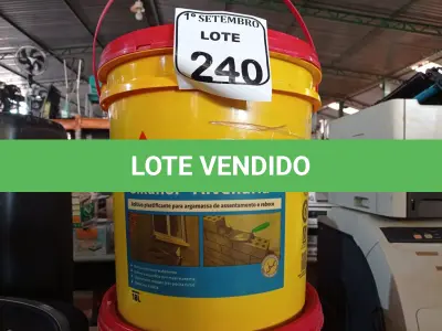 LOTE 240 - 02 BALDES SIKANOL ALVENARIA ADITIVO PLASTIFICANTE PARA ARGAMASSA, ASSENTAMENTOS E REBOCO 18L CADA. (NO ESTADO) ATENÇÃO! FAZER A VISITAÇÃO ANTES DE ARREMATAR, NÃO SABEMOS SE FUNCIONA. LEILÃO NÃO TEM GARANTIA E NEM DEVOLUÇÃO, SUJEITO A POSSÍVEIS AVARIAS VISÍVEIS/OCULTAS E/OU AUSÊNCIA DE COMPONENTES.