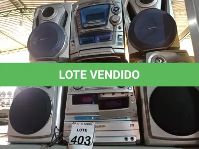 LOTE 403 - 02 APARELHOS DE SOM MARCA PANASONIC E GRADIENTE. (NO ESTADO) ATENÇÃO! FAZER A VISITAÇÃO ANTES DE ARREMATAR, NÃO SABEMOS SE FUNCIONA. LEILÃO NÃO TEM GARANTIA E NEM DEVOLUÇÃO, SUJEITO A POSSÍVEIS AVARIAS VISÍVEIS/OCULTAS E/OU AUSÊNCIA DE COMPONENTES.