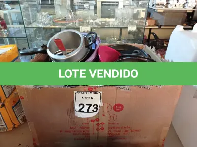 LOTE 273 - 01 LOTE COM DIVERSOS UTENSÍLIOS PARA COZINHA. (NO ESTADO) ATENÇÃO! FAZER A VISITAÇÃO ANTES DE ARREMATAR, NÃO SABEMOS SE FUNCIONA. LEILÃO NÃO TEM GARANTIA E NEM DEVOLUÇÃO, SUJEITO A POSSÍVEIS AVARIAS VISÍVEIS/OCULTAS E/OU AUSÊNCIA DE COMPONENTES.