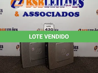 LOTE 430 - 02 MINI CPUS HP. (NO ESTADO) ATENÇÃO! FAZER A VISITAÇÃO ANTES DE ARREMATAR, NÃO SABEMOS SE FUNCIONA. LEILÃO NÃO TEM GARANTIA E NEM DEVOLUÇÃO, SUJEITO A POSSÍVEIS AVARIAS VISÍVEIS/OCULTAS E/OU AUSÊNCIA DE COMPONENTES.