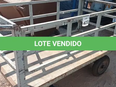 LOTE 477 - 01 CARRINHO PARA TRANSPORTE EM FERRO. (NO ESTADO) ATENÇÃO! FAZER A VISITAÇÃO ANTES DE ARREMATAR, NÃO SABEMOS SE FUNCIONA. LEILÃO NÃO TEM GARANTIA E NEM DEVOLUÇÃO, SUJEITO A POSSÍVEIS AVARIAS VISÍVEIS/OCULTAS E/OU AUSÊNCIA DE COMPONENTES.
