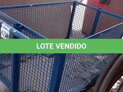LOTE 478 - 01 CARRINHO PARA TRANSPORTE EM FERRO. (NO ESTADO) ATENÇÃO! FAZER A VISITAÇÃO ANTES DE ARREMATAR, NÃO SABEMOS SE FUNCIONA. LEILÃO NÃO TEM GARANTIA E NEM DEVOLUÇÃO, SUJEITO A POSSÍVEIS AVARIAS VISÍVEIS/OCULTAS E/OU AUSÊNCIA DE COMPONENTES.