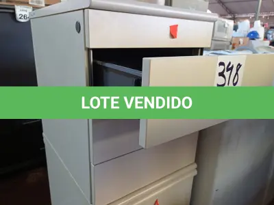 LOTE 348 - 02 GAVETEIROS COM 04 GAVETAS CADA. (NO ESTADO) ATENÇÃO! FAZER A VISITAÇÃO ANTES DE ARREMATAR, NÃO SABEMOS SE FUNCIONA. LEILÃO NÃO TEM GARANTIA E NEM DEVOLUÇÃO, SUJEITO A POSSÍVEIS AVARIAS VISÍVEIS/OCULTAS E/OU AUSÊNCIA DE COMPONENTES.