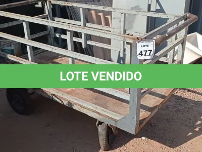 LOTE 477 - 01 CARRINHO PARA TRANSPORTE EM FERRO. (NO ESTADO) ATENÇÃO! FAZER A VISITAÇÃO ANTES DE ARREMATAR, NÃO SABEMOS SE FUNCIONA. LEILÃO NÃO TEM GARANTIA E NEM DEVOLUÇÃO, SUJEITO A POSSÍVEIS AVARIAS VISÍVEIS/OCULTAS E/OU AUSÊNCIA DE COMPONENTES.