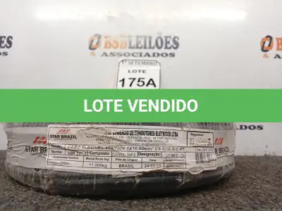 LOTE 175 - 01 ROLO DE FIO FLEXÍVEL 1X10,00MM NA COR PRETA(NOVO). (NO ESTADO) ATENÇÃO! FAZER A VISITAÇÃO ANTES DE ARREMATAR, NÃO SABEMOS SE FUNCIONA. LEILÃO NÃO TEM GARANTIA E NEM DEVOLUÇÃO, SUJEITO A POSSÍVEIS AVARIAS VISÍVEIS/OCULTAS E/OU AUSÊNCIA DE COMPONENTES.