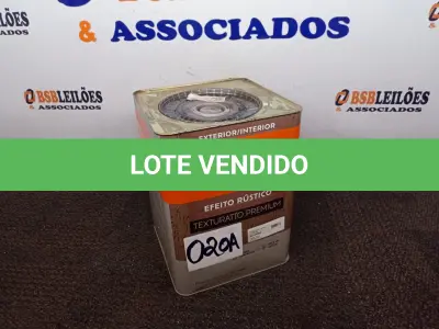 LOTE 020 - 01 LATA DE TINTA TEXTURATTO PREMIUM EFEITO RÚSTICO INTERIOR/EXTERIOR SUVINIL 25KG. (NO ESTADO) ATENÇÃO! FAZER A VISITAÇÃO ANTES DE ARREMATAR, NÃO SABEMOS SE FUNCIONA. LEILÃO NÃO TEM GARANTIA E NEM DEVOLUÇÃO, SUJEITO A POSSÍVEIS AVARIAS VISÍVEIS/OCULTAS E/OU AUSÊNCIA DE COMPONENTES.