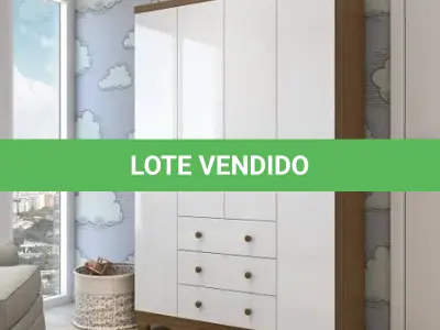 LOTE 158 - 01 - GUARDA ROUPA INFANTIL 4 PORTAS E 3 GAVETAS 100 MDF MIMO BRANCO (NO ESTADO, NÃO SABEMOS SE FUNCIONA. LEILÃO NÃO TEM GARANTIA E NEM DEVOLUÇÃO, SUJEITO A POSSÍVEIS AVARIAS VISÍVEIS/OCULTAS E/OU AUSÊNCIA DE COMPONENTES)