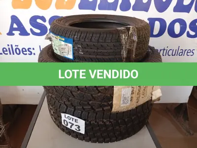 LOTE 073 - 03 – PNEUS DIVERSOS (NO ESTADO, NÃO SABEMOS SE FUNCIONA. LEILÃO NÃO TEM GARANTIA E NEM DEVOLUÇÃO, SUJEITO A POSSÍVEIS AVARIAS VISÍVEIS/OCULTAS E/OU AUSÊNCIA DE COMPONENTES)