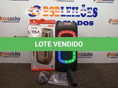LOTE 035 - 01 RÁDIO PORTÁTIL COM BLUETOOTH 01 MICROFONE É CONTROLE MARCA GRASEP MODELO D-S32 (NOVO) (NO ESTADO) ATENÇÃO! FAZER A VISITAÇÃO ANTES DE ARREMATAR, NÃO SABEMOS SE FUNCIONA. LEILÃO NÃO TEM GARANTIA E NEM DEVOLUÇÃO, SUJEITO A POSSÍVEIS AVARIAS VISÍVEIS/OCULTAS E/OU AUSÊNCIA DE COMPONENTES.