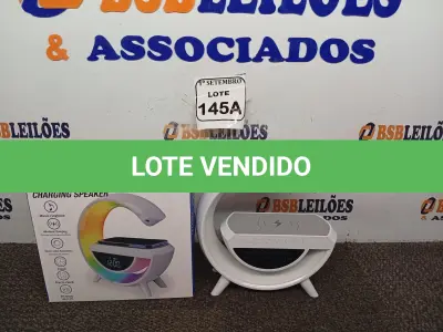 LOTE 145 - 01 LED WIRELESS CHARGING SPEAKER MODELO BT-3401 (NOVO) (NO ESTADO) ATENÇÃO! FAZER A VISITAÇÃO ANTES DE ARREMATAR, NÃO SABEMOS SE FUNCIONA. LEILÃO NÃO TEM GARANTIA E NEM DEVOLUÇÃO, SUJEITO A POSSÍVEIS AVARIAS VISÍVEIS/OCULTAS E/OU AUSÊNCIA DE COMPONENTES.