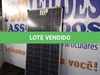 LOTE 119 - 01 – PLACA ENERGIA SOLAR (NO ESTADO, NÃO SABEMOS SE FUNCIONA. LEILÃO NÃO TEM GARANTIA E NEM DEVOLUÇÃO, SUJEITO A POSSÍVEIS AVARIAS VISÍVEIS/OCULTAS E/OU AUSÊNCIA DE COMPONENTES)