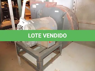LOTE 106 - 01 CENTRIFUGA BLOWER COM MOTOR ELÉTRICO. (NO ESTADO) ATENÇÃO! FAZER A VISITAÇÃO ANTES DE ARREMATAR, NÃO SABEMOS SE FUNCIONA. LEILÃO NÃO TEM GARANTIA E NEM DEVOLUÇÃO, SUJEITO A POSSÍVEIS AVARIAS VISÍVEIS/OCULTAS E/OU AUSÊNCIA DE COMPONENTES.
