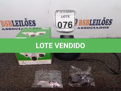 LOTE 076 - 01 CAMERA IP DOME. (NO ESTADO) ATENÇÃO! FAZER A VISITAÇÃO ANTES DE ARREMATAR, NÃO SABEMOS SE FUNCIONA. LEILÃO NÃO TEM GARANTIA E NEM DEVOLUÇÃO, SUJEITO A POSSÍVEIS AVARIAS VISÍVEIS/OCULTAS E/OU AUSÊNCIA DE COMPONENTES.