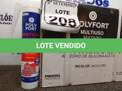 LOTE 208 - 24 CARTUCHOS DE SILICONE ACÉTICO MULTIUSO POLYFORT DE 250G CADA. (NO ESTADO) ATENÇÃO! FAZER A VISITAÇÃO ANTES DE ARREMATAR, NÃO SABEMOS SE FUNCIONA. LEILÃO NÃO TEM GARANTIA E NEM DEVOLUÇÃO, SUJEITO A POSSÍVEIS AVARIAS VISÍVEIS/OCULTAS E/OU AUSÊNCIA DE COMPONENTES.