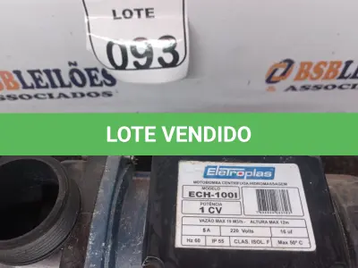 LOTE 093 - 01 MOTOBOMBA CENTRIFUGA HIDROMASSAGEM MODELO ECH-100I POTÊNCIA 1CV. (NO ESTADO) ATENÇÃO! FAZER A VISITAÇÃO ANTES DE ARREMATAR, NÃO SABEMOS SE FUNCIONA. LEILÃO NÃO TEM GARANTIA E NEM DEVOLUÇÃO, SUJEITO A POSSÍVEIS AVARIAS VISÍVEIS/OCULTAS E/OU AUSÊNCIA DE COMPONENTES.