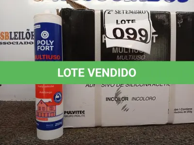 LOTE 099 - 24 CARTUCHOS DE SILICONE ACÉTICO MULTIUSO POLYFORT DE 250G CADA. (NO ESTADO) ATENÇÃO! FAZER A VISITAÇÃO ANTES DE ARREMATAR, NÃO SABEMOS SE FUNCIONA. LEILÃO NÃO TEM GARANTIA E NEM DEVOLUÇÃO, SUJEITO A POSSÍVEIS AVARIAS VISÍVEIS/OCULTAS E/OU AUSÊNCIA DE COMPONENTES.