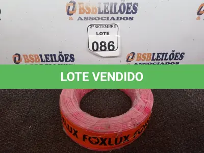 LOTE 086 - 01 ROLO FIO BICOLOR 1,5MM 2X14 100 MT FOXLUX/FAMASTIL (NO ESTADO) ATENÇÃO! FAZER A VISITAÇÃO ANTES DE ARREMATAR, NÃO SABEMOS SE FUNCIONA. LEILÃO NÃO TEM GARANTIA E NEM DEVOLUÇÃO, SUJEITO A POSSÍVEIS AVARIAS VISÍVEIS/OCULTAS E/OU AUSÊNCIA DE COMPONENTES.