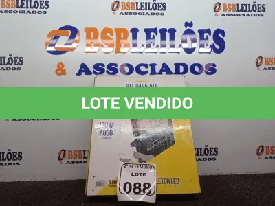 LOTE 088 - 01 REFLETOR SLIM LED PT 100W 6K 30000H – BLUMENAU NOVO. (NO ESTADO) ATENÇÃO! FAZER A VISITAÇÃO ANTES DE ARREMATAR, NÃO SABEMOS SE FUNCIONA. LEILÃO NÃO TEM GARANTIA E NEM DEVOLUÇÃO, SUJEITO A POSSÍVEIS AVARIAS VISÍVEIS/OCULTAS E/OU AUSÊNCIA DE COMPONENTES.
