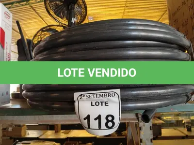 LOTE 118 - 01 ROLO MANG TUBO IRRIGAÇÃO 1 X 2,0 PRETO INDEX(NO ESTADO) ATENÇÃO! FAZER A VISITAÇÃO ANTES DE ARREMATAR, NÃO SABEMOS SE FUNCIONA. LEILÃO NÃO TEM GARANTIA E NEM DEVOLUÇÃO, SUJEITO A POSSÍVEIS AVARIAS VISÍVEIS/OCULTAS E/OU AUSÊNCIA DE COMPONENTES.