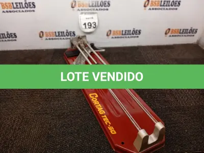 LOTE 193 - 01 CORTADOR DE PISO TEC 50 50CM CORTAG.  (NO ESTADO) ATENÇÃO! FAZER A VISITAÇÃO ANTES DE ARREMATAR, NÃO SABEMOS SE FUNCIONA. LEILÃO NÃO TEM GARANTIA E NEM DEVOLUÇÃO, SUJEITO A POSSÍVEIS AVARIAS VISÍVEIS/OCULTAS E/OU AUSÊNCIA DE COMPONENTES.