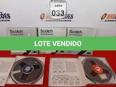 LOTE 033 - 05 FITAS PARA GRAVADOR DE ROLO. (NO ESTADO) ATENÇÃO! FAZER A VISITAÇÃO ANTES DE ARREMATAR, NÃO SABEMOS SE FUNCIONA. LEILÃO NÃO TEM GARANTIA E NEM DEVOLUÇÃO, SUJEITO A POSSÍVEIS AVARIAS VISÍVEIS/OCULTAS E/OU AUSÊNCIA DE COMPONENTES.