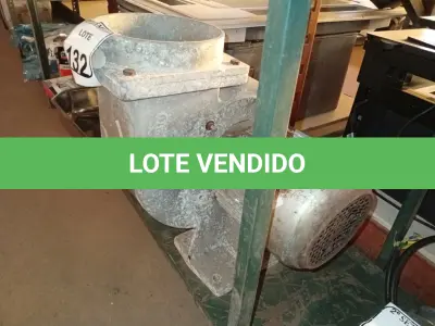 LOTE 132 - 01 CENTRIFUGA BLOWER COM MOTOR ELÉTRICO. (NO ESTADO) ATENÇÃO! FAZER A VISITAÇÃO ANTES DE ARREMATAR, NÃO SABEMOS SE FUNCIONA. LEILÃO NÃO TEM GARANTIA E NEM DEVOLUÇÃO, SUJEITO A POSSÍVEIS AVARIAS VISÍVEIS/OCULTAS E/OU AUSÊNCIA DE COMPONENTES.