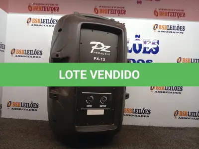 LOTE 169 - 01 CAIXA DE SOM PASSIVA MODELO PX-12. (NO ESTADO) ATENÇÃO! FAZER A VISITAÇÃO ANTES DE ARREMATAR, NÃO SABEMOS SE FUNCIONA. LEILÃO NÃO TEM GARANTIA E NEM DEVOLUÇÃO, SUJEITO A POSSÍVEIS AVARIAS VISÍVEIS/OCULTAS E/OU AUSÊNCIA DE COMPONENTES.