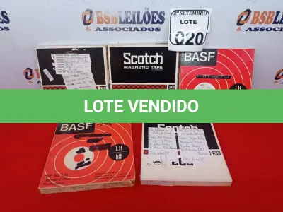 LOTE 020 - 05 FITAS PARA GRAVADOR DE ROLO. (NO ESTADO) ATENÇÃO! FAZER A VISITAÇÃO ANTES DE ARREMATAR, NÃO SABEMOS SE FUNCIONA. LEILÃO NÃO TEM GARANTIA E NEM DEVOLUÇÃO, SUJEITO A POSSÍVEIS AVARIAS VISÍVEIS/OCULTAS E/OU AUSÊNCIA DE COMPONENTES.