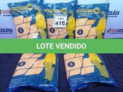 LOTE 416 - 05 MACACÕES MARCA VOLK DE PROTEÇÃO TAMANHO G COR AMARELO. (NO ESTADO) ATENÇÃO! FAZER A VISITAÇÃO ANTES DE ARREMATAR, NÃO SABEMOS SE FUNCIONA. LEILÃO NÃO TEM GARANTIA E NEM DEVOLUÇÃO, SUJEITO A POSSÍVEIS AVARIAS VISÍVEIS/OCULTAS E/OU AUSÊNCIA DE COMPONENTES.