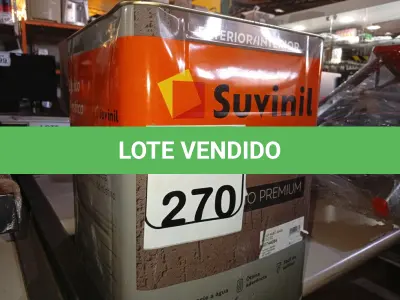 LOTE 270 - 01 LATA DE TINTA SUVINIL EFEITO RUSTICO TEXTURIZADO PRETO 25KG. (NO ESTADO) ATENÇÃO! FAZER A VISITAÇÃO ANTES DE ARREMATAR, NÃO SABEMOS SE FUNCIONA. LEILÃO NÃO TEM GARANTIA E NEM DEVOLUÇÃO, SUJEITO A POSSÍVEIS AVARIAS VISÍVEIS/OCULTAS E/OU AUSÊNCIA DE COMPONENTES.