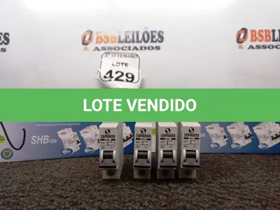 LOTE 429 - 02 CAIXAS DE MINI DISJUNTORES SOPRANO MODELO SHB GILL, 01 POLO, CONTÉM 12 UNIDADES EM CADA CAIXA. (NO ESTADO) ATENÇÃO! FAZER A VISITAÇÃO ANTES DE ARREMATAR, NÃO SABEMOS SE FUNCIONA. LEILÃO NÃO TEM GARANTIA E NEM DEVOLUÇÃO, SUJEITO A POSSÍVEIS AVARIAS VISÍVEIS/OCULTAS E/OU AUSÊNCIA DE COMPONENTES.