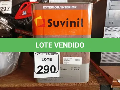 LOTE 290 - 01 LATA DE TINTA SUVINIL EFEITO RUSTICO TEXTURIZADO PRETO 25KG. (NO ESTADO) ATENÇÃO! FAZER A VISITAÇÃO ANTES DE ARREMATAR, NÃO SABEMOS SE FUNCIONA. LEILÃO NÃO TEM GARANTIA E NEM DEVOLUÇÃO, SUJEITO A POSSÍVEIS AVARIAS VISÍVEIS/OCULTAS E/OU AUSÊNCIA DE COMPONENTES.