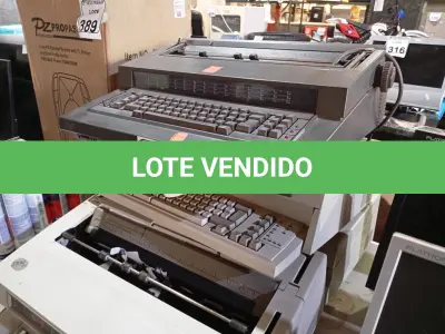 LOTE 391 - 04 MÁQUINAS DE ESCREVER ELÉTRICAS MARCAS E MODELOS DIVERSOS. (NO ESTADO) ATENÇÃO! FAZER A VISITAÇÃO ANTES DE ARREMATAR, NÃO SABEMOS SE FUNCIONA. LEILÃO NÃO TEM GARANTIA E NEM DEVOLUÇÃO, SUJEITO A POSSÍVEIS AVARIAS VISÍVEIS/OCULTAS E/OU AUSÊNCIA DE COMPONENTES.