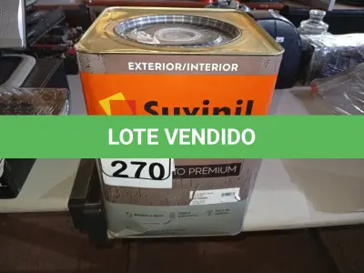 LOTE 270 - 01 LATA DE TINTA SUVINIL EFEITO RUSTICO TEXTURIZADO PRETO 25KG. (NO ESTADO) ATENÇÃO! FAZER A VISITAÇÃO ANTES DE ARREMATAR, NÃO SABEMOS SE FUNCIONA. LEILÃO NÃO TEM GARANTIA E NEM DEVOLUÇÃO, SUJEITO A POSSÍVEIS AVARIAS VISÍVEIS/OCULTAS E/OU AUSÊNCIA DE COMPONENTES.