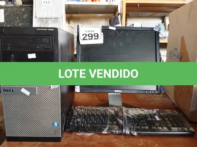 LOTE 299 - 01 CPU, 01 MONITOR E 01 TECLADO. (NO ESTADO) ATENÇÃO! FAZER A VISITAÇÃO ANTES DE ARREMATAR, NÃO SABEMOS SE FUNCIONA. LEILÃO NÃO TEM GARANTIA E NEM DEVOLUÇÃO, SUJEITO A POSSÍVEIS AVARIAS VISÍVEIS/OCULTAS E/OU AUSÊNCIA DE COMPONENTES.