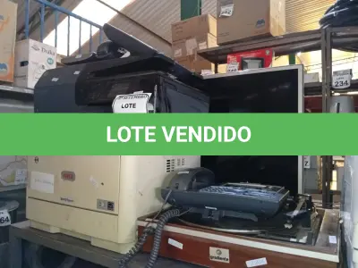 LOTE 267 - 01 IMPRESSORA MULTIFUNCIONAL MARCA OK, 03 APARELHOS TELEFÔNICOS, 01 TOCA DISCOS E TV 32 POLEGADAS LG. (NO ESTADO) ATENÇÃO! FAZER A VISITAÇÃO ANTES DE ARREMATAR, NÃO SABEMOS SE FUNCIONA. LEILÃO NÃO TEM GARANTIA E NEM DEVOLUÇÃO, SUJEITO A POSSÍVEIS AVARIAS VISÍVEIS/OCULTAS E/OU AUSÊNCIA DE COMPONENTES.
