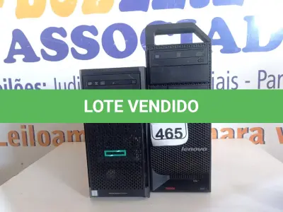 LOTE 465 - 01 SERVIDOR HP ML30 DDR4 E 1 SERVIDOR S20 LENOVO. (NO ESTADO) ATENÇÃO! FAZER A VISITAÇÃO ANTES DE ARREMATAR, NÃO SABEMOS SE FUNCIONA. LEILÃO NÃO TEM GARANTIA E NEM DEVOLUÇÃO, SUJEITO A POSSÍVEIS AVARIAS VISÍVEIS/OCULTAS E/OU AUSÊNCIA DE COMPONENTES.