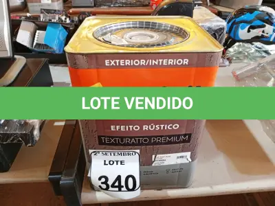 LOTE 340 - 01 LATA DE TINTA SUVINIL EFEITO RUSTICO TEXTURIZADO PRETO 25KG. (NO ESTADO) ATENÇÃO! FAZER A VISITAÇÃO ANTES DE ARREMATAR, NÃO SABEMOS SE FUNCIONA. LEILÃO NÃO TEM GARANTIA E NEM DEVOLUÇÃO, SUJEITO A POSSÍVEIS AVARIAS VISÍVEIS/OCULTAS E/OU AUSÊNCIA DE COMPONENTES.