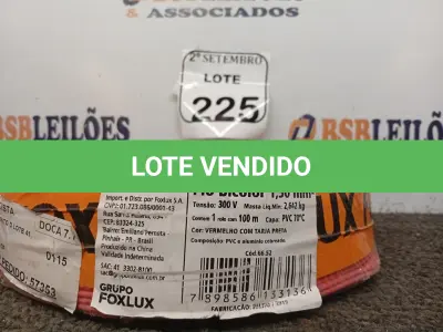 LOTE 225 - 01 ROLO FIO BICOLOR 1,5MM 2X14 100 MT FOXLUX/FAMASTIL (NO ESTADO) ATENÇÃO! FAZER A VISITAÇÃO ANTES DE ARREMATAR, NÃO SABEMOS SE FUNCIONA. LEILÃO NÃO TEM GARANTIA E NEM DEVOLUÇÃO, SUJEITO A POSSÍVEIS AVARIAS VISÍVEIS/OCULTAS E/OU AUSÊNCIA DE COMPONENTES.