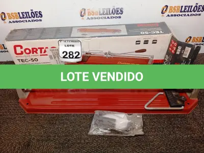 LOTE 282 - 01 CORTADOR DE PISO TEC 50 50CM CORTAG. (NO ESTADO) ATENÇÃO! FAZER A VISITAÇÃO ANTES DE ARREMATAR, NÃO SABEMOS SE FUNCIONA. LEILÃO NÃO TEM GARANTIA E NEM DEVOLUÇÃO, SUJEITO A POSSÍVEIS AVARIAS VISÍVEIS/OCULTAS E/OU AUSÊNCIA DE COMPONENTES.