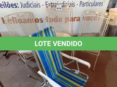LOTE 474 - 03 CADEIRAS DE FERRO E 01 DOBRÁVEL. (NO ESTADO) ATENÇÃO! FAZER A VISITAÇÃO ANTES DE ARREMATAR, NÃO SABEMOS SE FUNCIONA. LEILÃO NÃO TEM GARANTIA E NEM DEVOLUÇÃO, SUJEITO A POSSÍVEIS AVARIAS VISÍVEIS/OCULTAS E/OU AUSÊNCIA DE COMPONENTES.